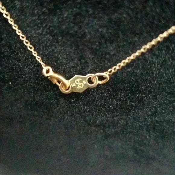 Vintage STC 14k Gold and Diamond Necklace - Picture 4 of 4